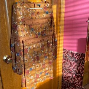 As U Wish Floral Boho Dress with Lace Details